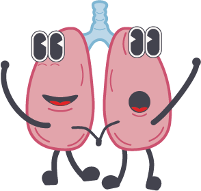 lungs cartoon character