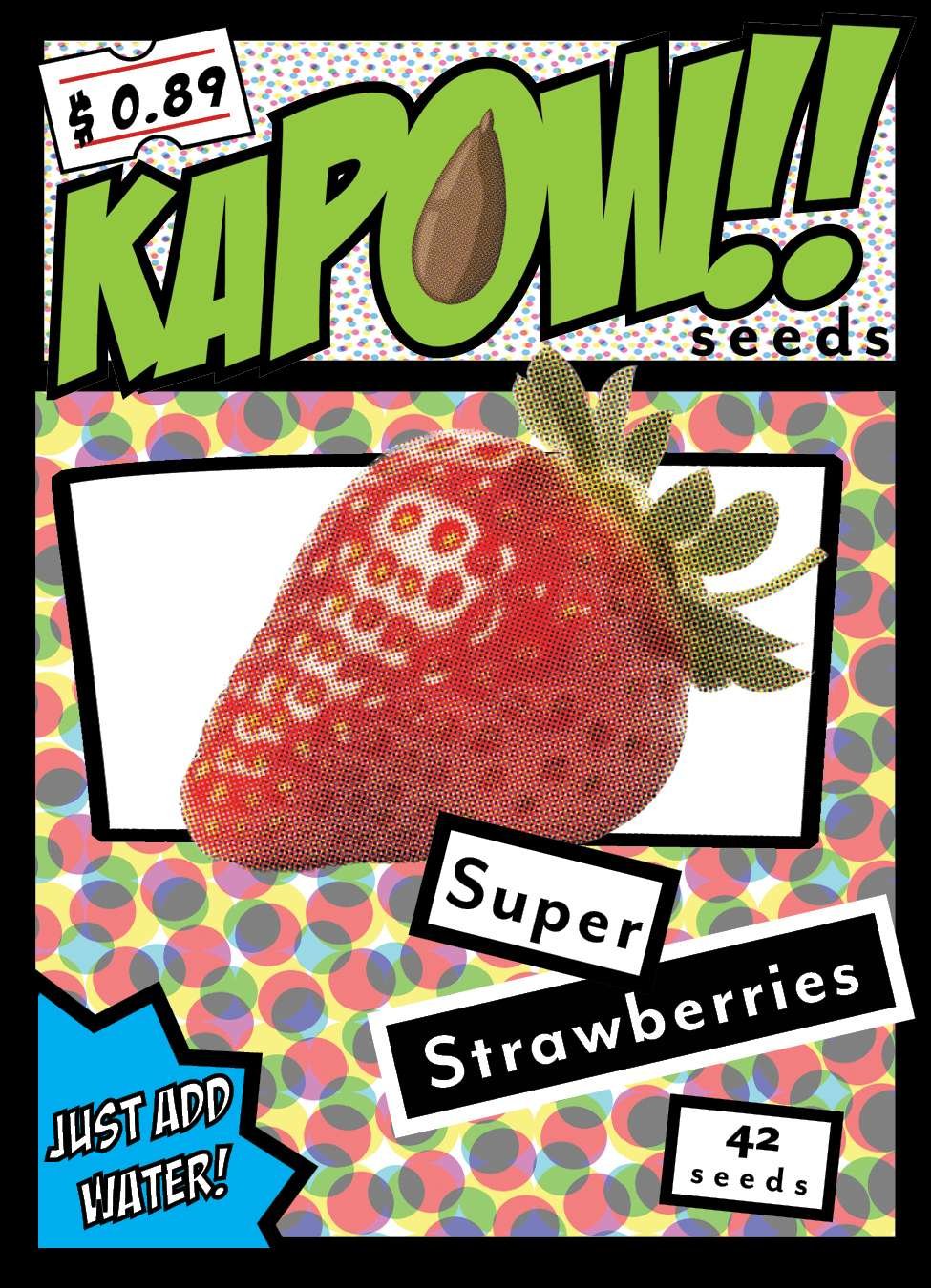 seed pack of strawberries front