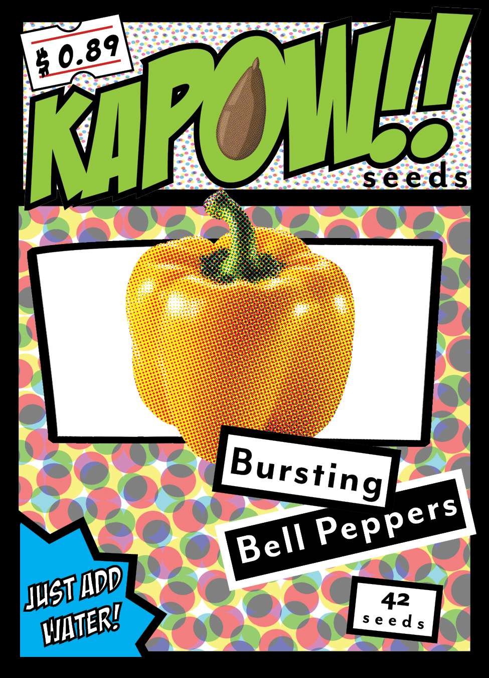 seed pack of yellow bell peppers front