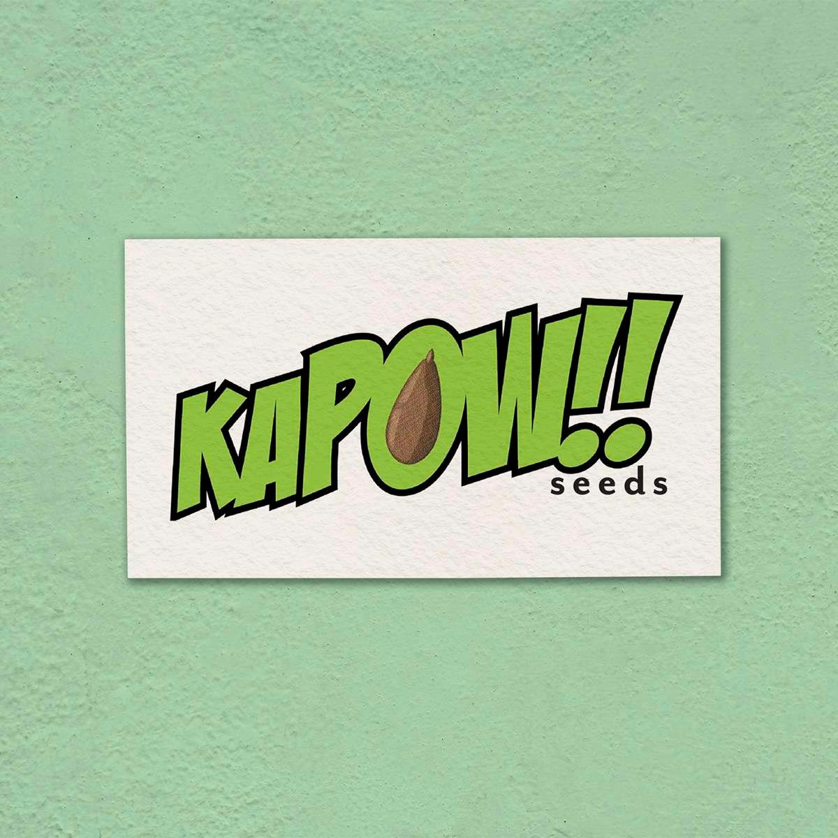 logo01 KAPOW!! seeds logo on green background