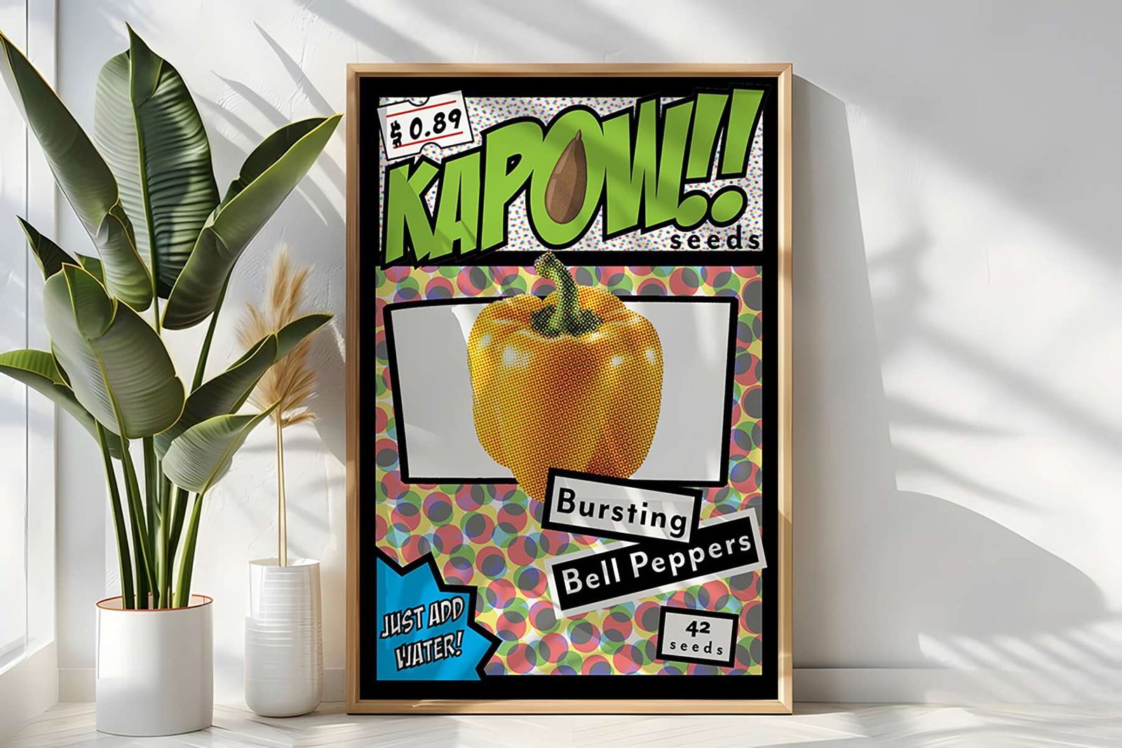 mockup02 bell peppers seed pack indoor framed large on floor