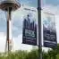 convention banner mockup with space needle in the background